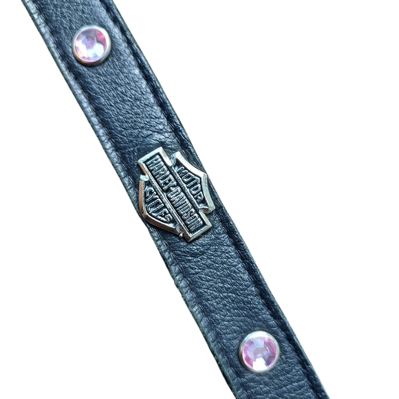 Harley-Davidson Black Leather Belt with Silver/Pink Details - Picture 3 of 4